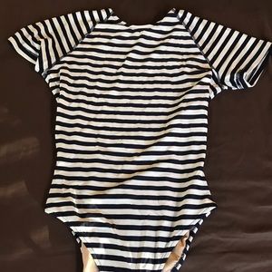 NWOT J.Crew black/ White striped bathing suit sz 8